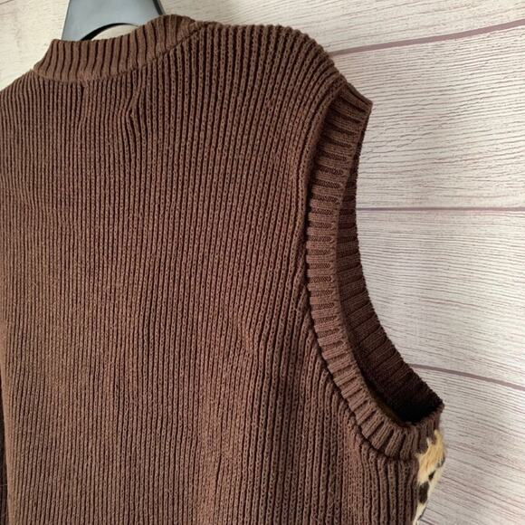 Parkhurst Outdoor Edition Cheetah Print Sweater Vest with Zipper Front Size XL - Picture 9 of 12